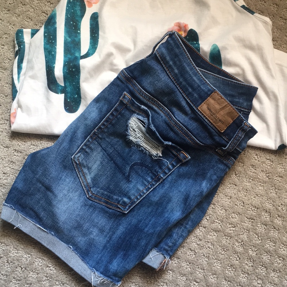 American Eagle Distressed Jean Shorts